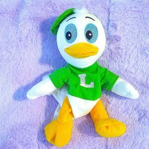 Rare Disney Louie Stuffed Animal Beanie Plush Duck Nephew Of Donald 8" Green Top